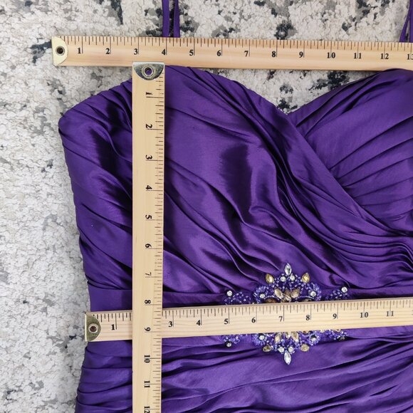 Sukhmani Designs Women's Satin Prom Dress Size 12 Purple NEW Party Graduation - Picture 10 of 16